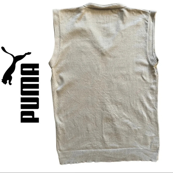 🛍️3/$40 Puma Women’s Sweater Vest Golf Sweater Grey  Pink Size Small - Picture 2 of 5